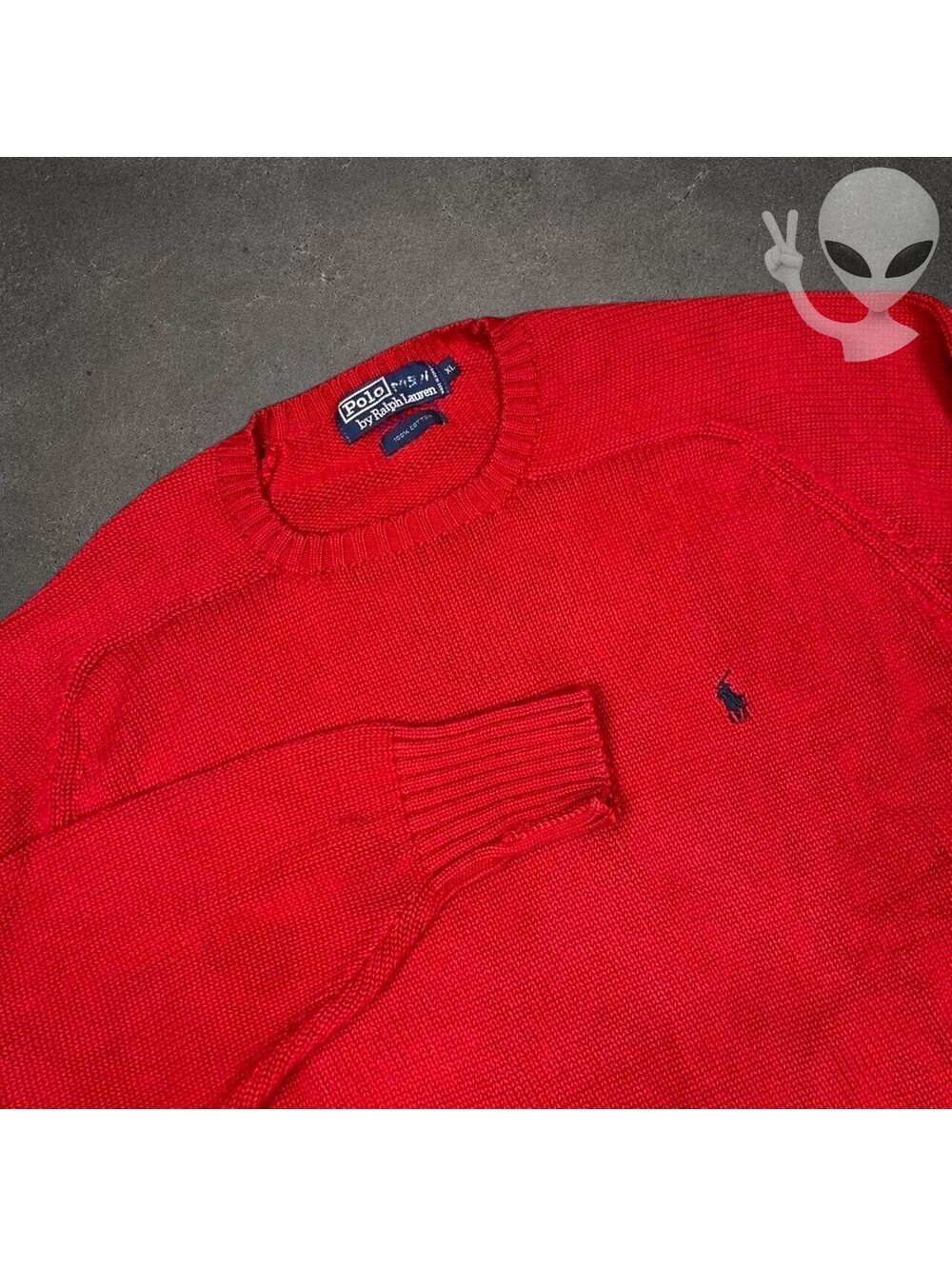 Polo Ralph Lauren Crewneck Knit Sweater Mens XL Red Pullover